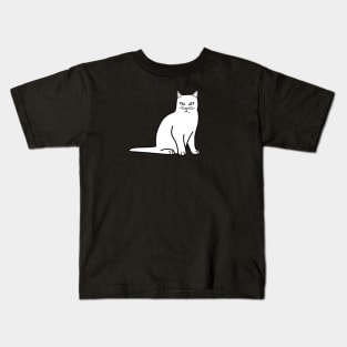 Black and White Cat Drawing Kids T-Shirt